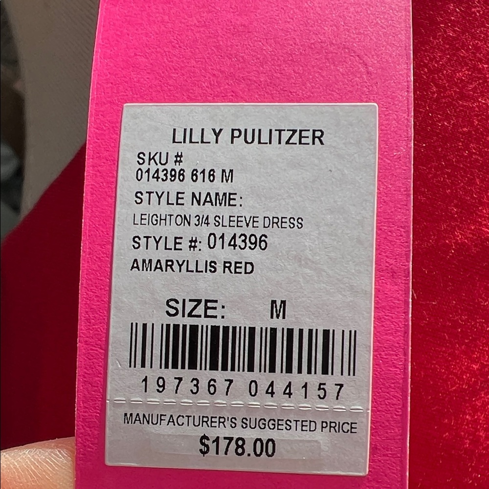 NWT Lilly Pulitzer Vibrant Red Long Sleeve Dress - Picture 2 of 10